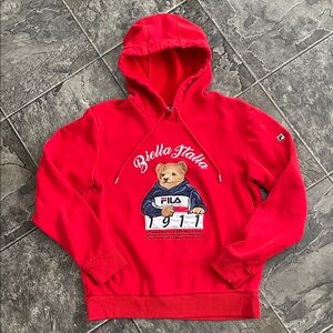 FILA Women’s White Line Heritage Collection Embroidered Hoodie Streetwear Urban